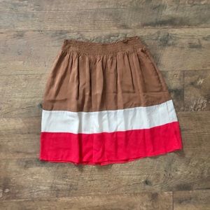 High Waisted Color Block Light Weight Skirt